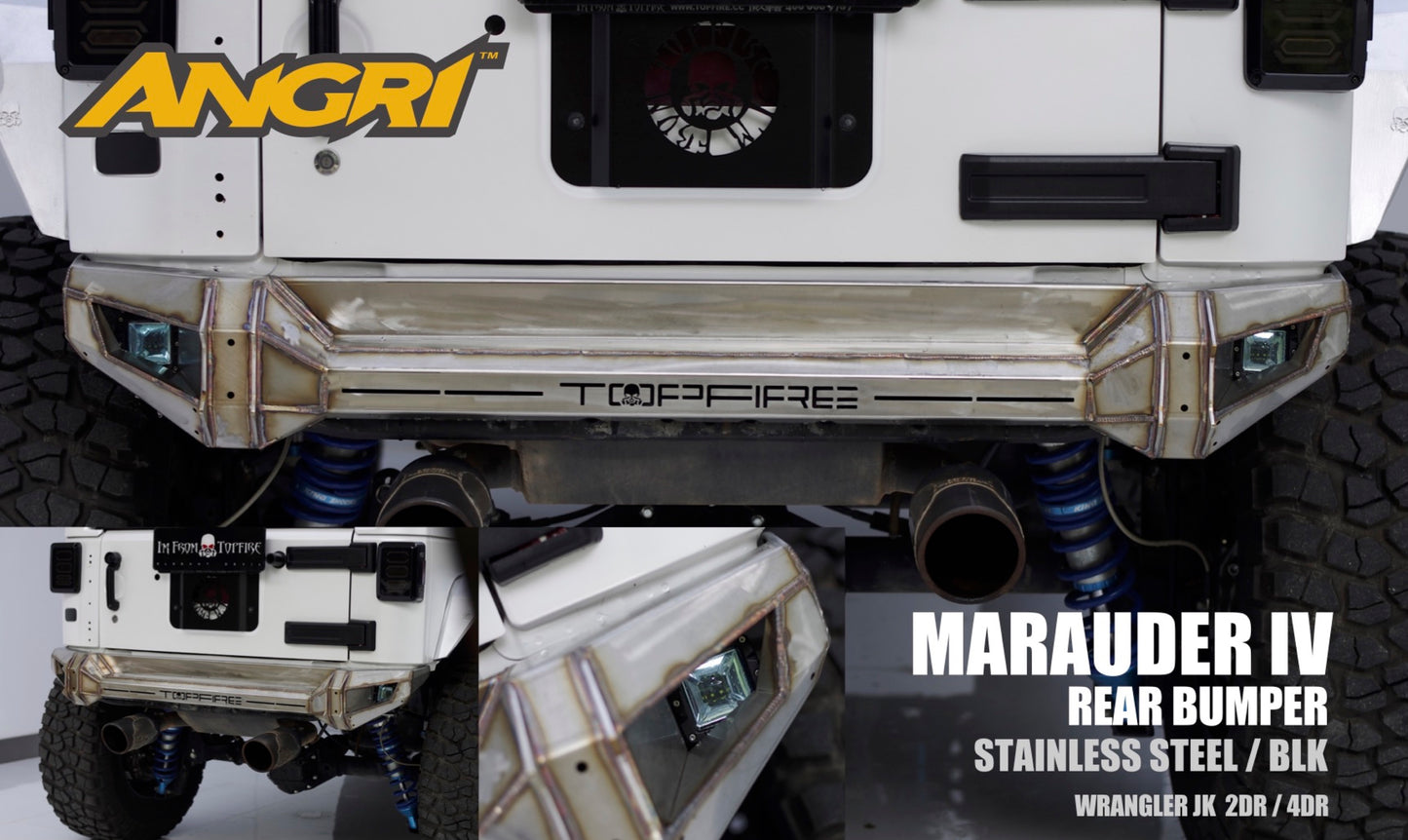 Topfire Marauder IV Stainless Steel / Steel Rear Bumper for Wrangler JK JKU