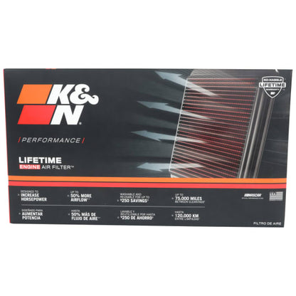 K&N REPLACEMENT AIR FILTER for JEEP Wrangler JL / Gladiator 2018+ 3.6/2.0/2.2L (33-5076)