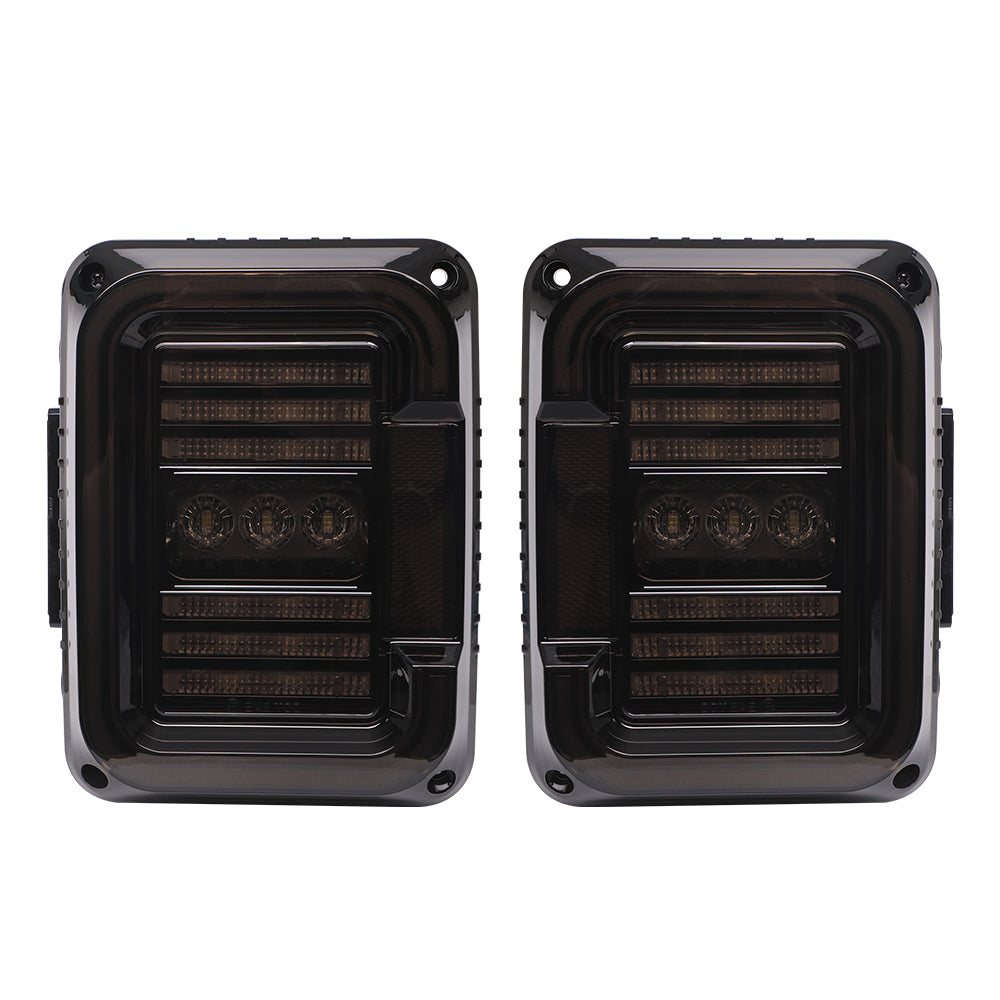 TAIL LIGHTS - CEE 'C' BLACKED LED replacement for Wrangler JK JKU (pair)