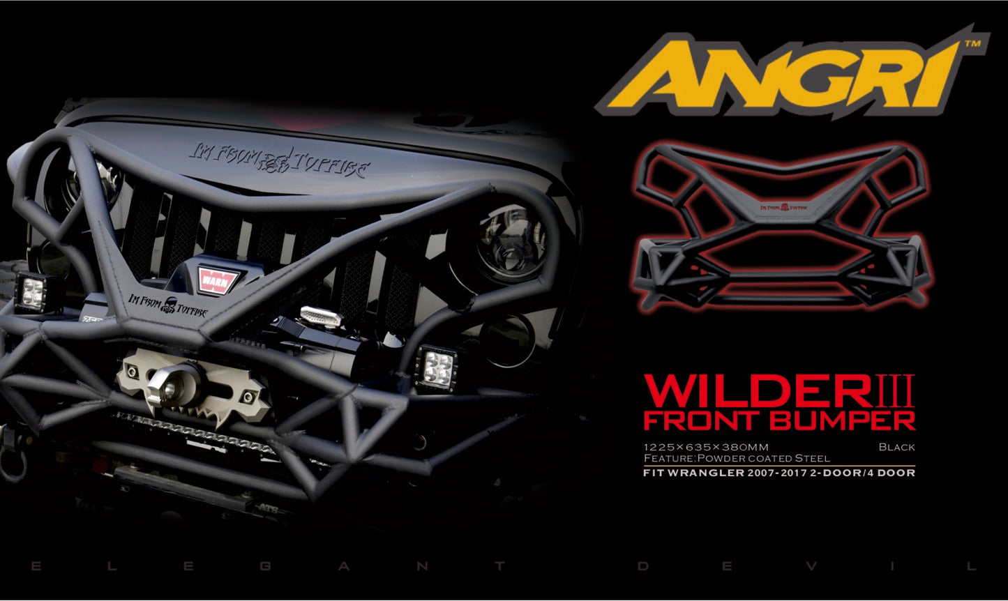 Topfire Wilder III Stainless Steel Front Bumper for Wrangler JK JKU