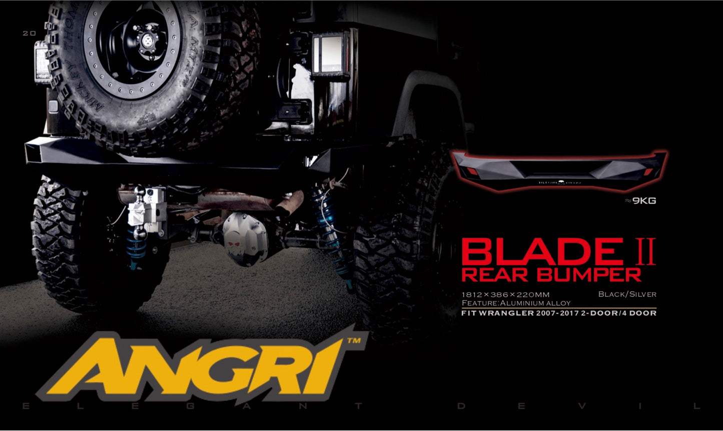 Topfire Blade II Rear Bumper (Full Width) for Wrangler JK JKU