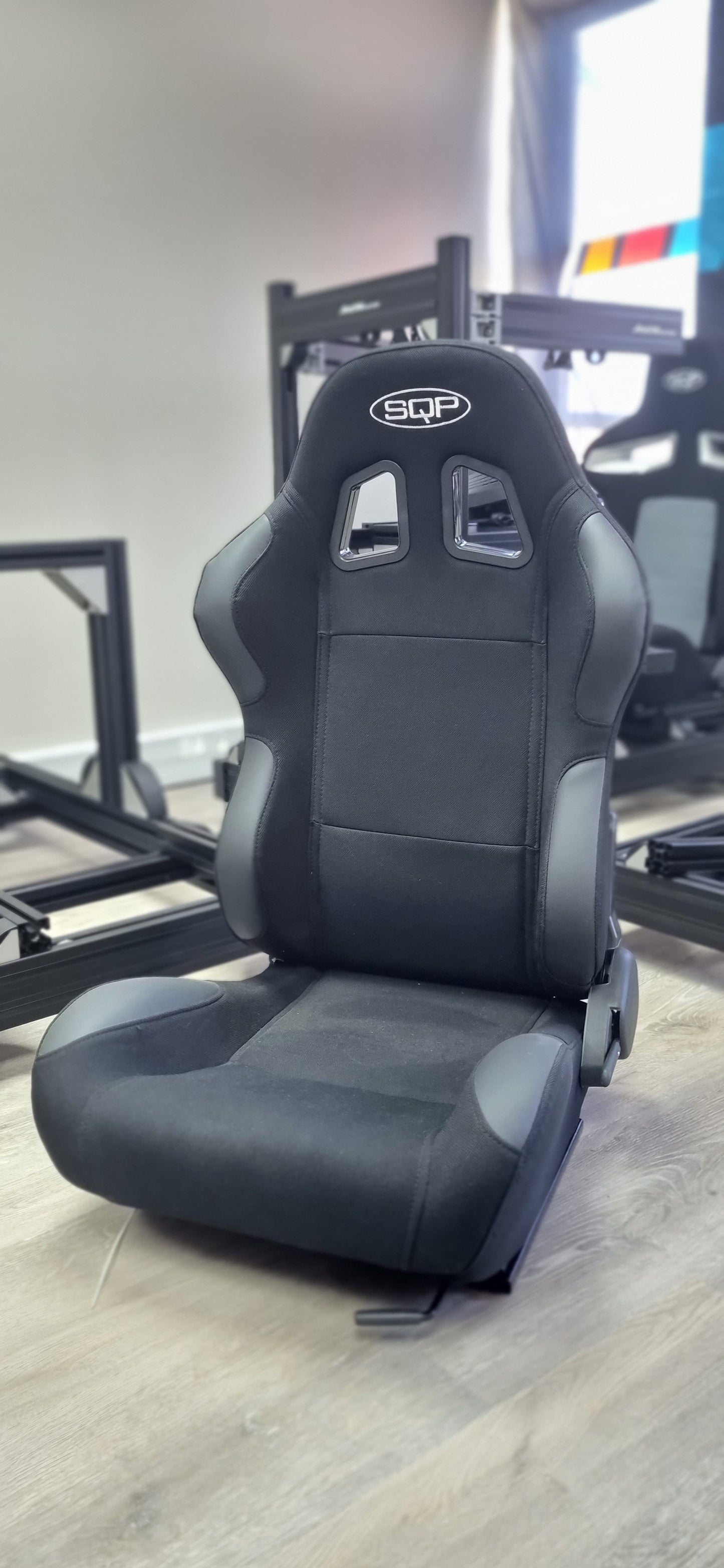 SQP SEAT - BLACK Cloth for ANGRi Racing 'Black Series Shifter' Sim Rig Chassis