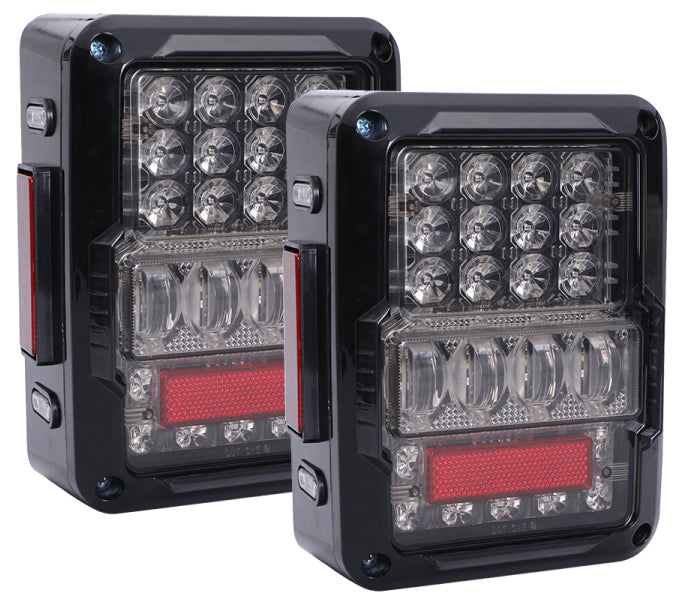 TAIL LIGHTS - SPIDER EYES LED replacement for Wrangler JK JKU (pair)