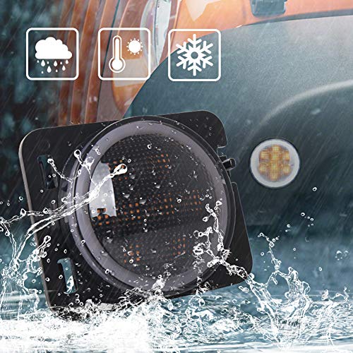 INDICATORS LED - Standard Fenders 'Flush Mount' with HALO DRL for Wrangler JK JKU (pair)