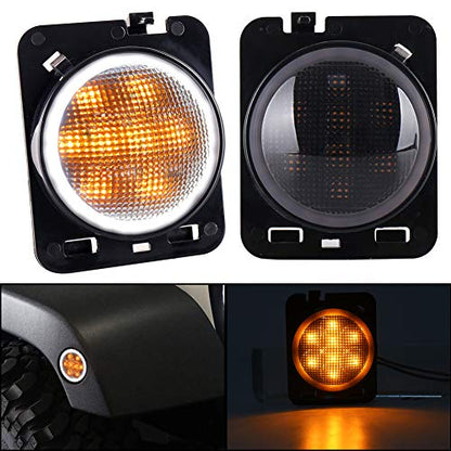 INDICATORS LED - Standard Fenders 'Flush Mount' with HALO DRL for Wrangler JK JKU (pair)