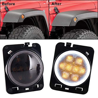 INDICATORS LED - Standard Fenders 'Flush Mount' with HALO DRL for Wrangler JK JKU (pair)