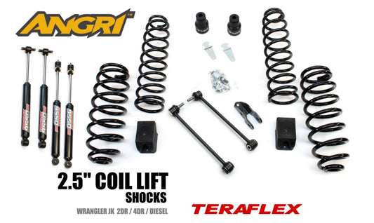 FULLY FITTED: 2.5" Teraflex Coil System with 9550 Shocks for Wrangler JK JKU