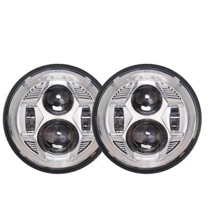 Headlights 'CHROME' Avenger LED for Wrangler JK JKU TJ (pair)