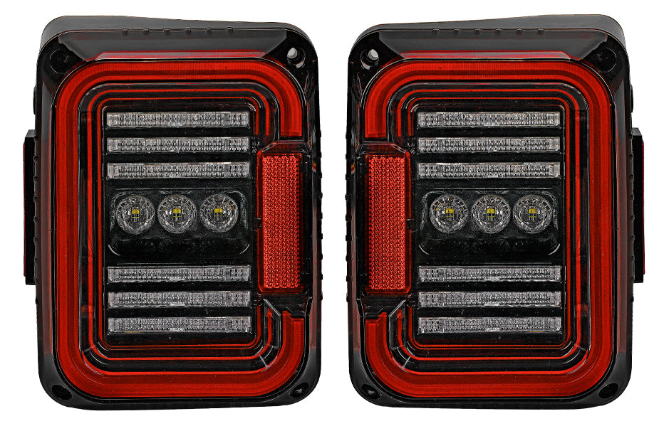 TAIL LIGHTS - CEE 'C' CLEAR SMOKE LED replacement for Wrangler JK JKU (pair)