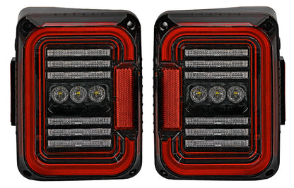 TAIL LIGHTS - CEE 'C' CLEAR SMOKE LED replacement for Wrangler JK JKU (pair)