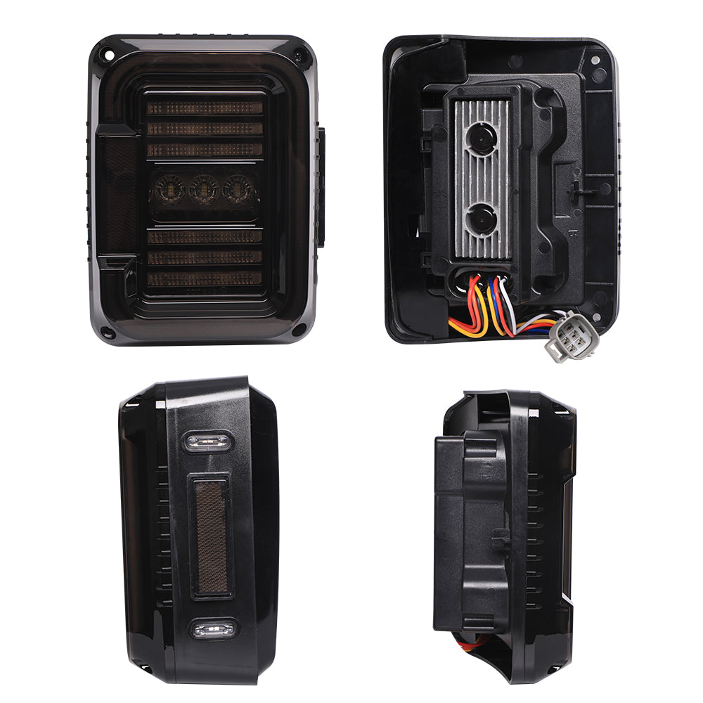 TAIL LIGHTS - CEE 'C' BLACKED LED replacement for Wrangler JK JKU (pair)