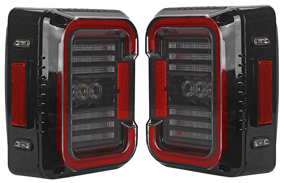 TAIL LIGHTS - CEE 'C' CLEAR SMOKE LED replacement for Wrangler JK JKU (pair)