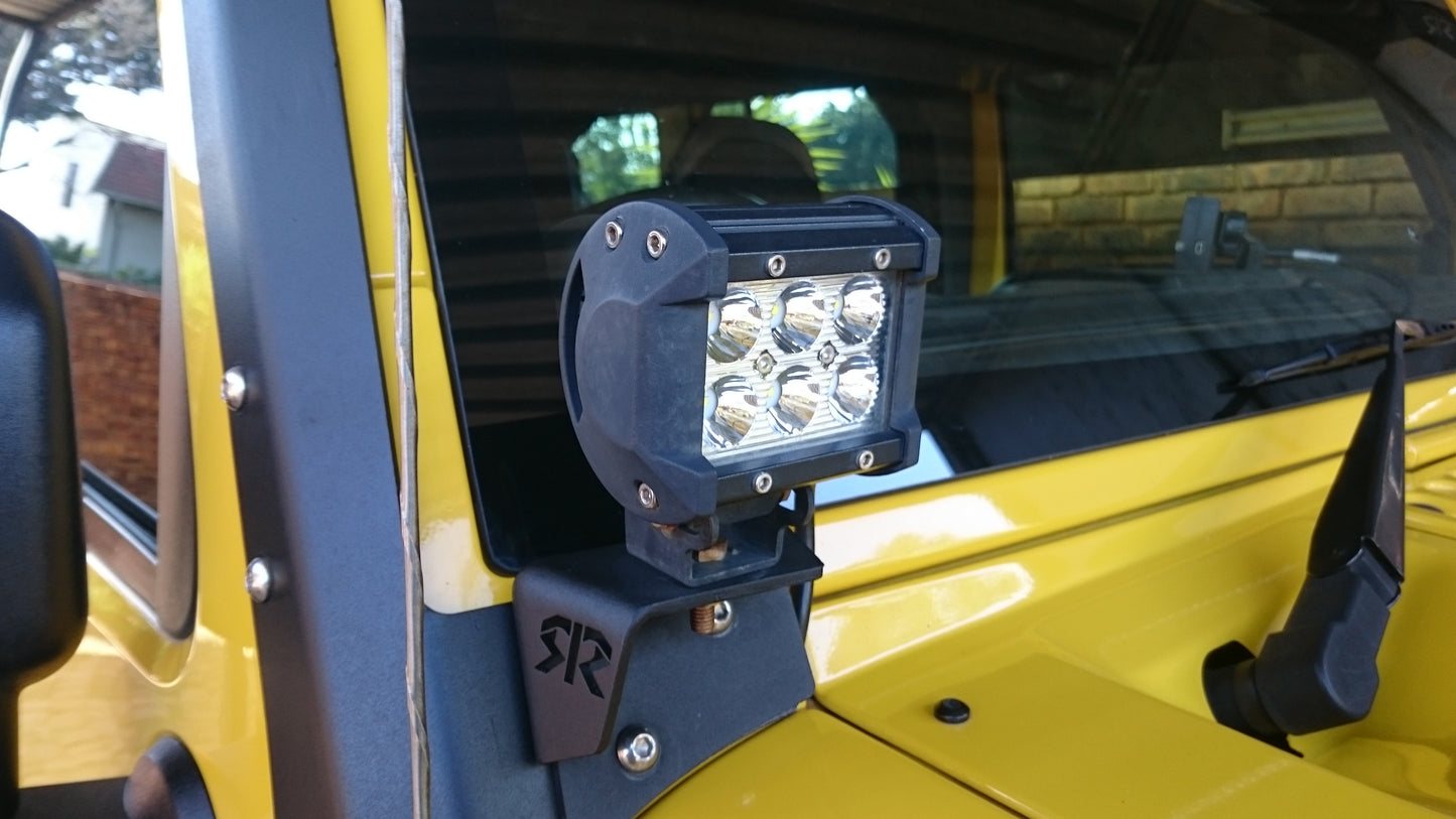 RockRage Windshield Spotlight Brackets for Wrangler JK JKU (Pair)