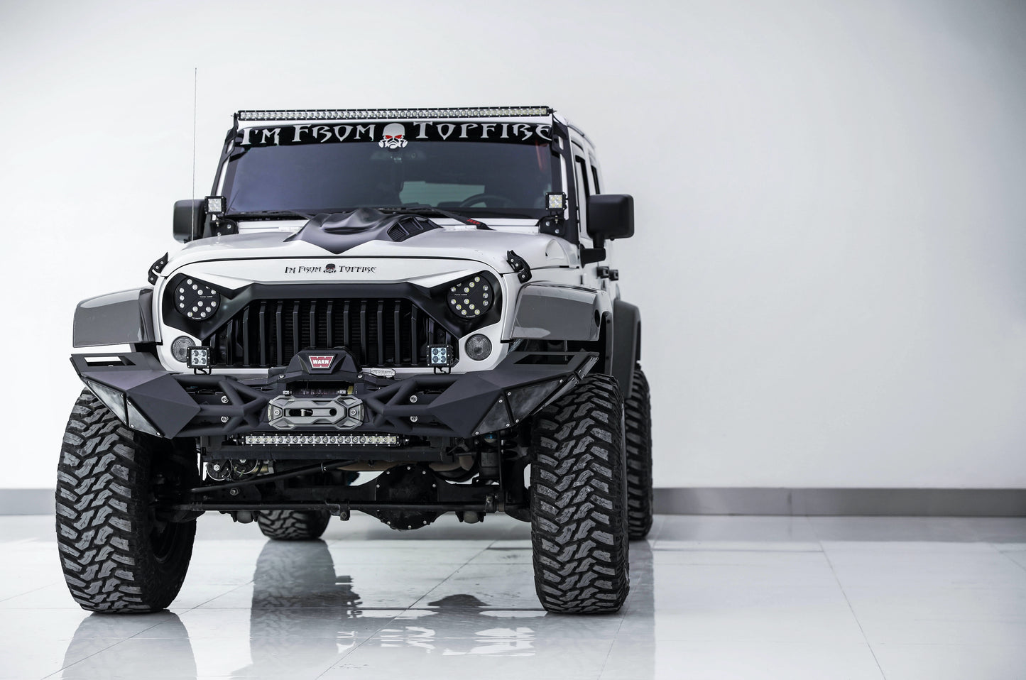 Topfire Fragment II Stainless Steel Front Bumper (Long) for Wrangler JK JKU