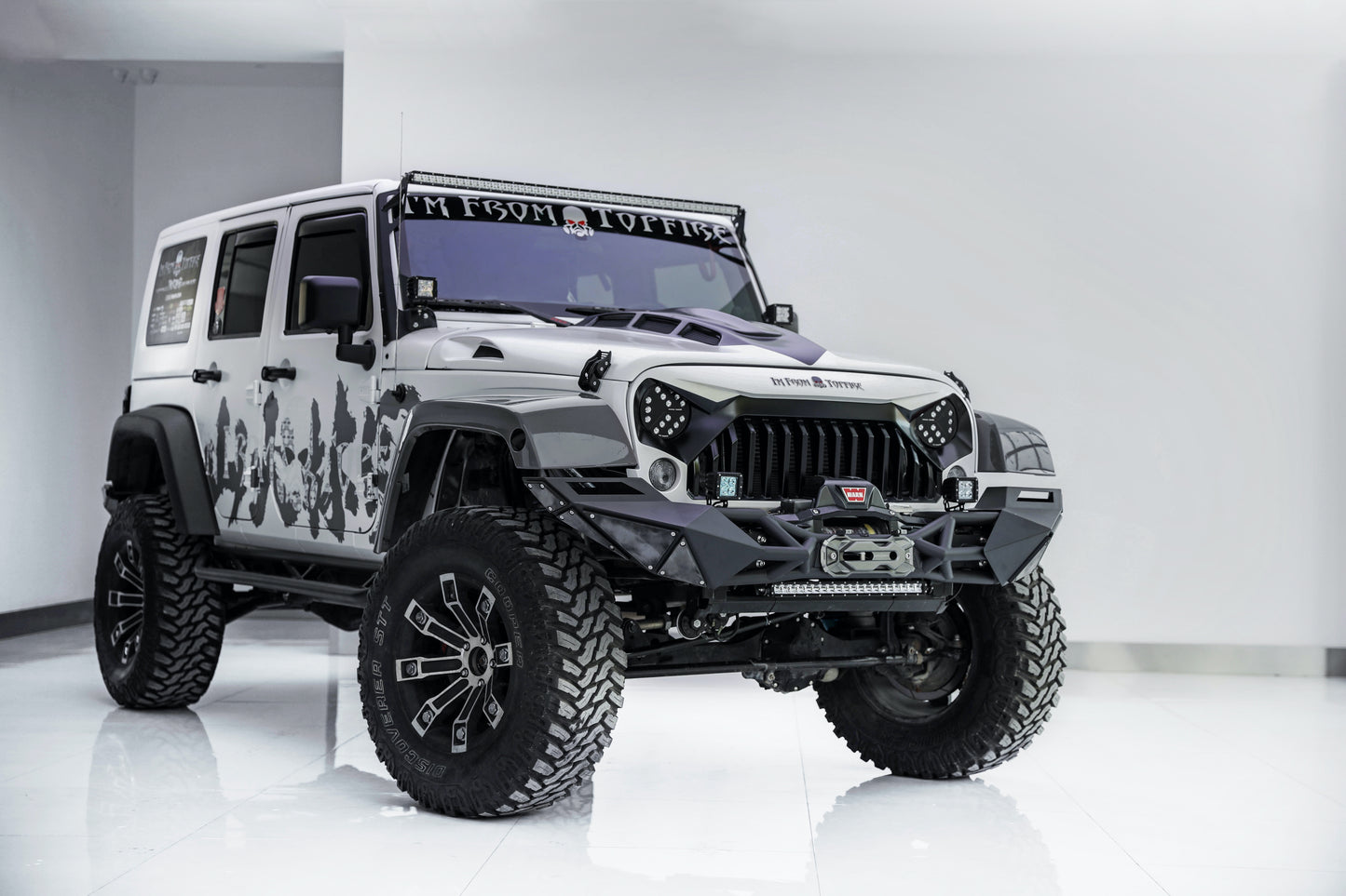Topfire Fragment II Stainless Steel Front Bumper (Long) for Wrangler JK JKU