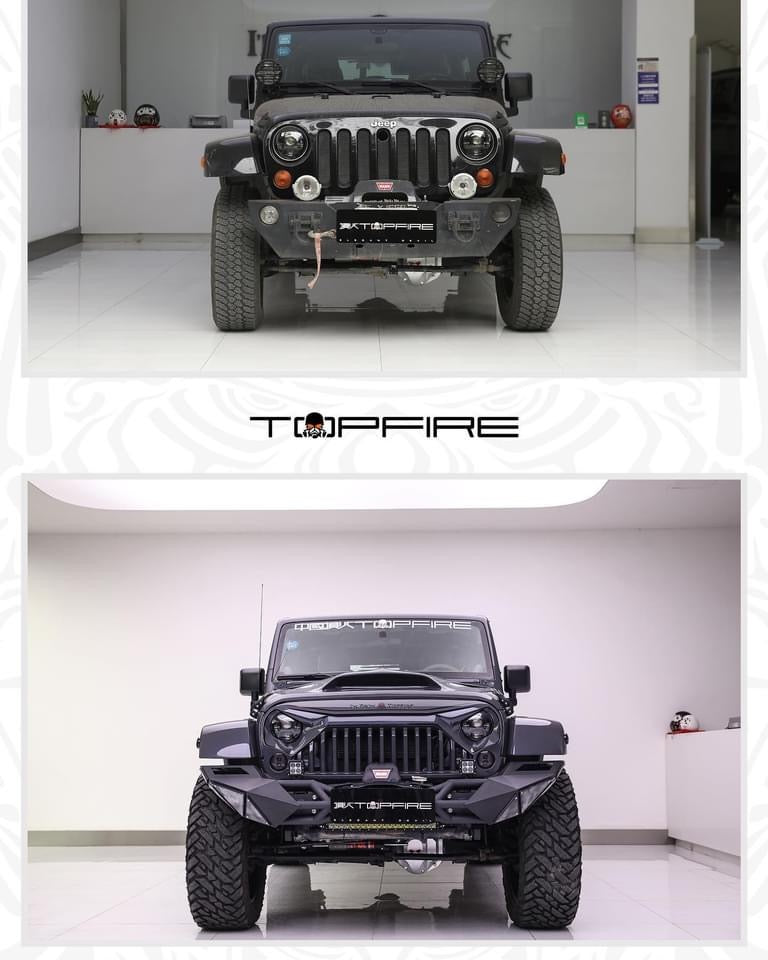 Topfire Fragment II Stainless Steel Front Bumper (Long) for Wrangler JK JKU