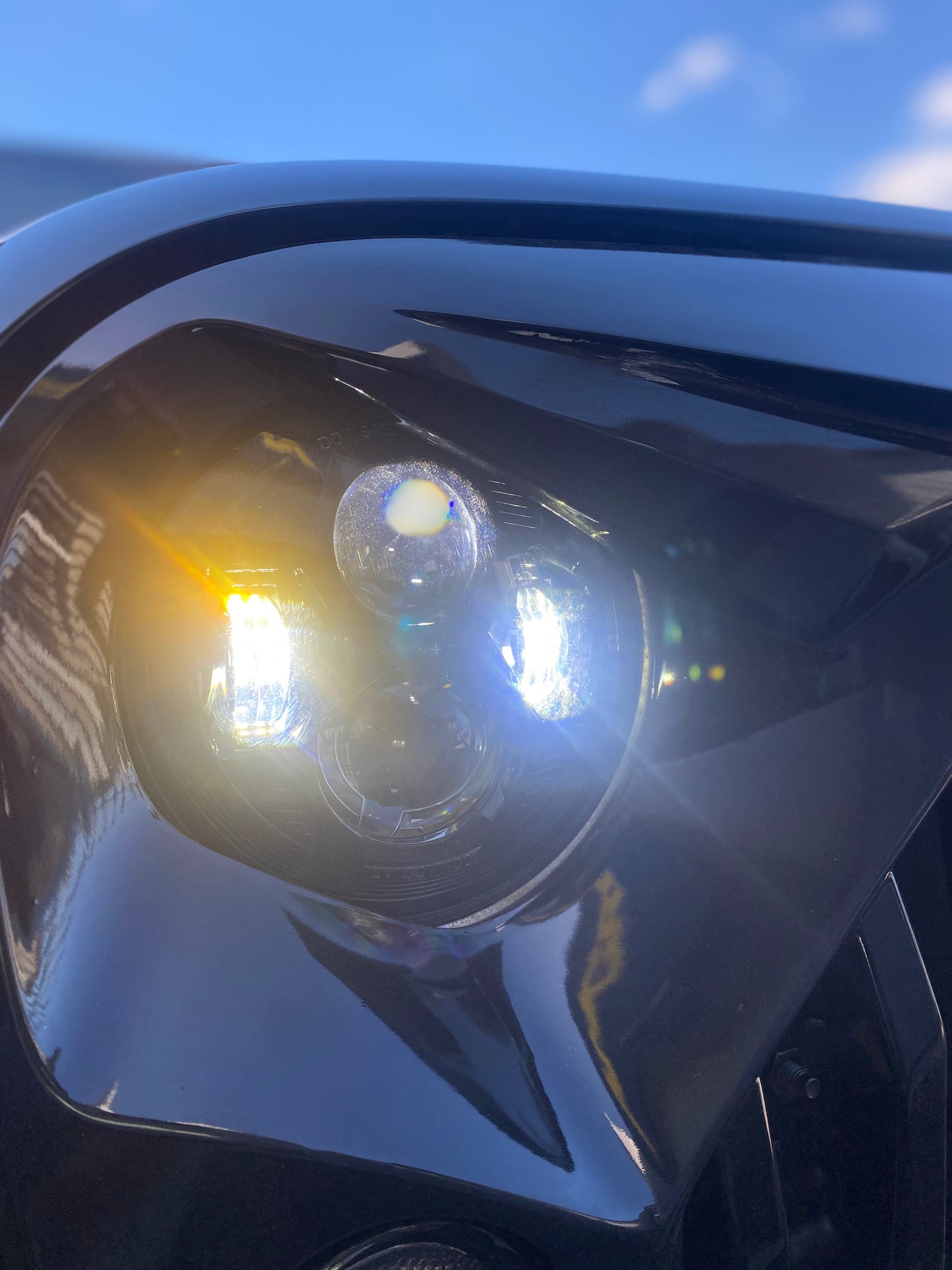 Headlights 'BLACKED OUT' Avenger LED for Wrangler JK JKU TJ (pair)