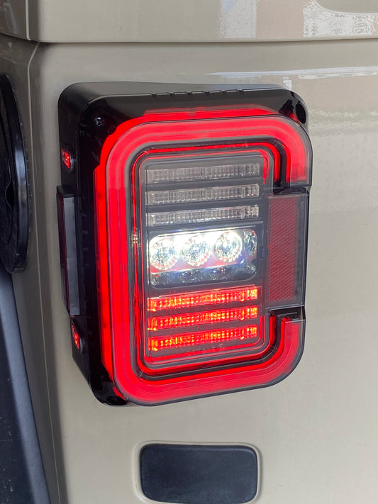 TAIL LIGHTS - CEE 'C' CLEAR SMOKE LED replacement for Wrangler JK JKU (pair)