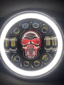Headlights COLOURED SKULL LED DRL Halo for JK/JKU/TJ (pair)