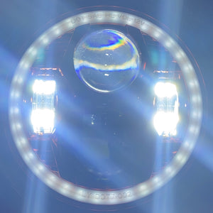 Headlights RED Avenger LED DRL Halo for JK/JKU/TJ (pair)
