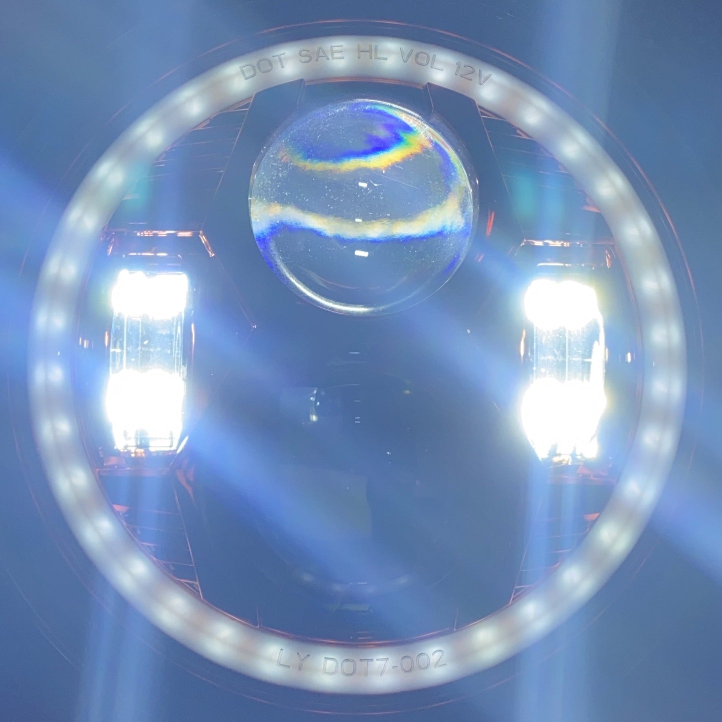 Headlights Black Avenger LED DRL Halo for Wrangler JK JKU TJ (pair)
