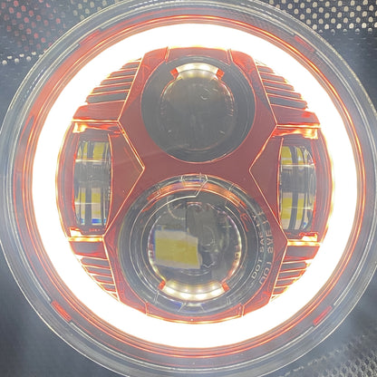 Headlights 'RED Avenger' LED DRL Halo for Wrangler JK JKU TJ (pair)