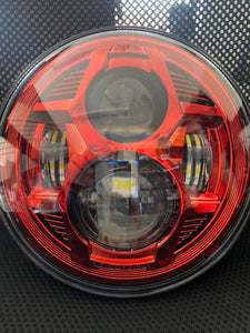 Headlights RED Avenger LED for JK/JKU/TJ (pair)