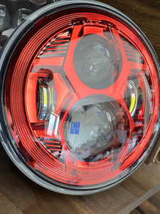 Headlights RED Avenger LED for JK/JKU/TJ (pair)
