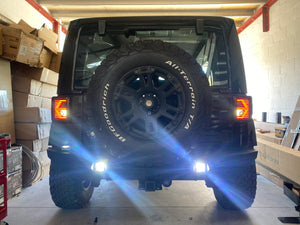 TAIL LIGHTS - WHITE ARROW LED replacement for Wrangler JK JKU (pair)