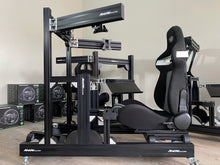 Load image into Gallery viewer, PRO SIM RIG CHASSIS + Integrated Triple Screen System (On Rig) - &#39;Black Series Shifter&#39;

