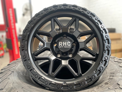 RHC 'SNARE' Rims 17" - Satin Black (set of 5 for Jeep 5x127 17/9 -12 offset)