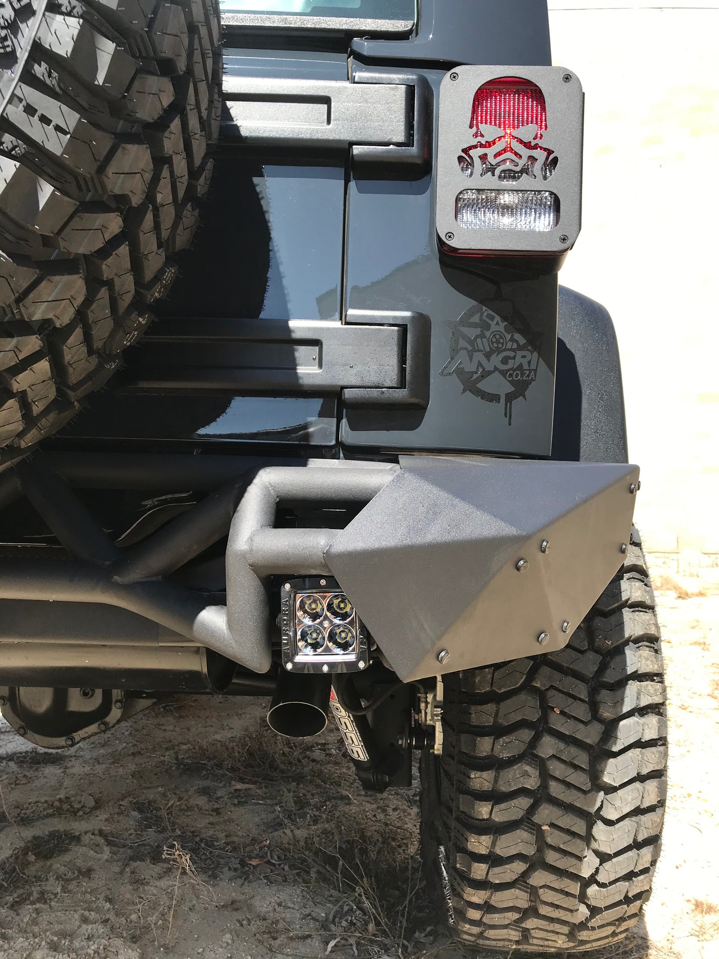 Topfire Fragment II Stainless Steel Rear Bumper (Long) for Wrangler JK JKU