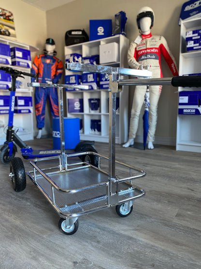 Collapsible KART TROLLEY / STAND - Chrome (Italy import)