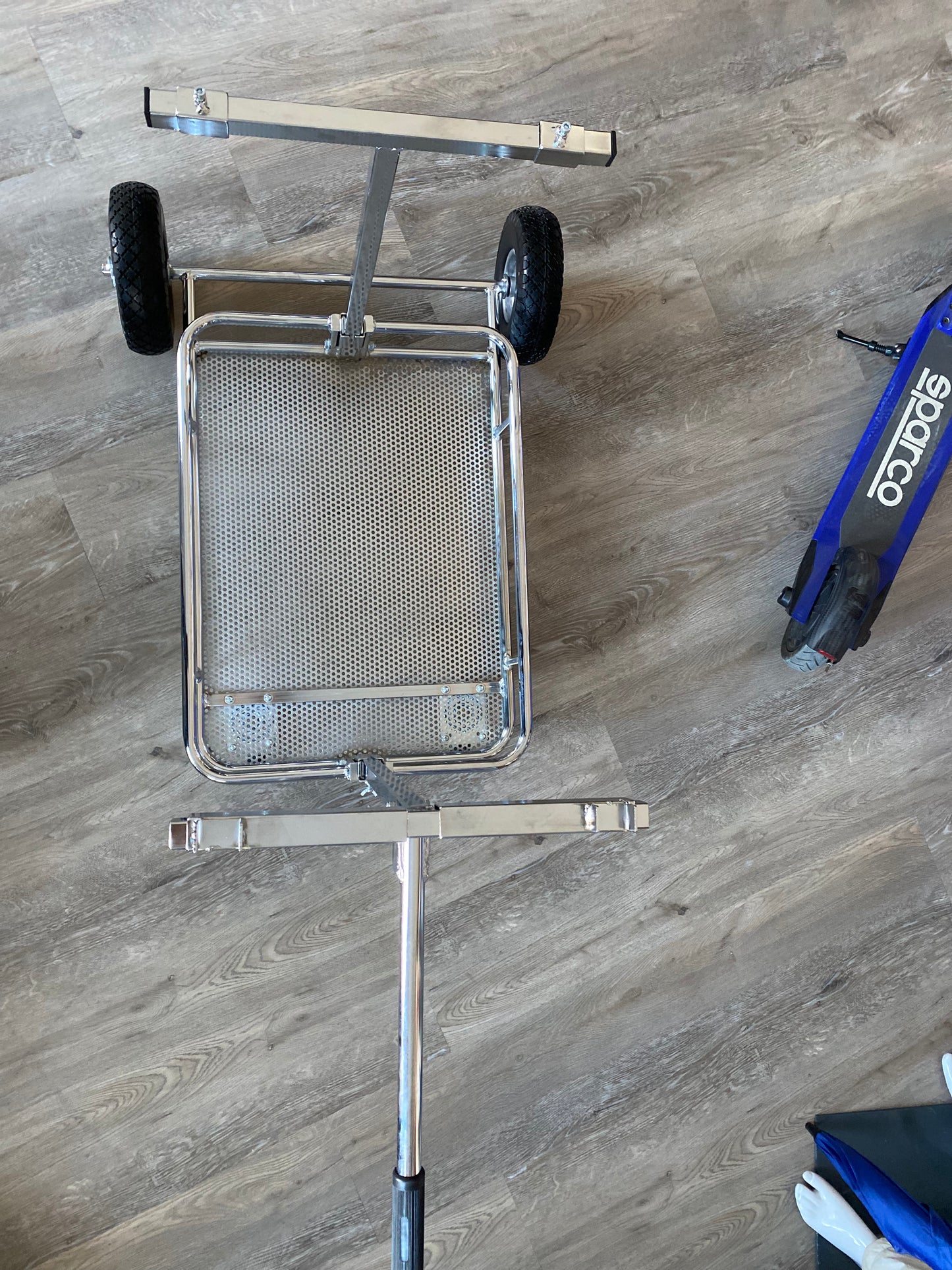 Collapsible KART TROLLEY / STAND - Chrome (Italy import)