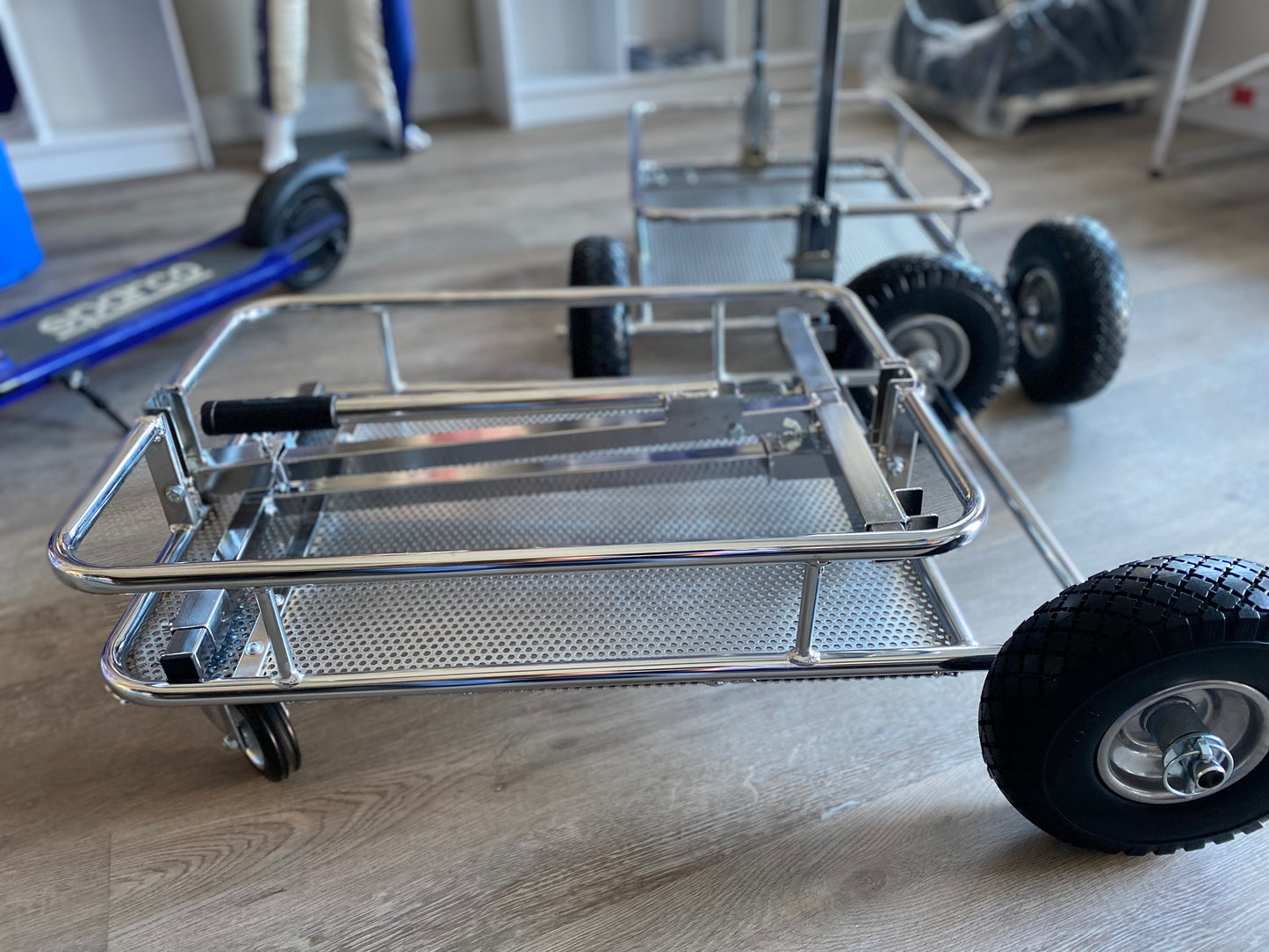 Collapsible KART TROLLEY / STAND - Chrome (Italy import)