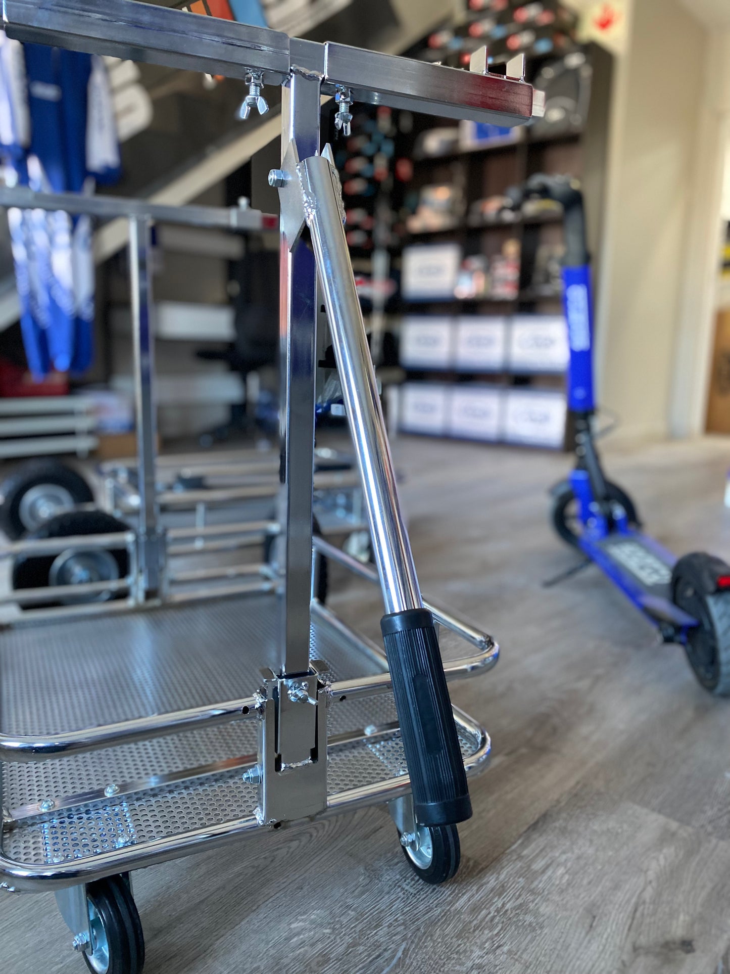 Collapsible KART TROLLEY / STAND - Chrome (Italy import)