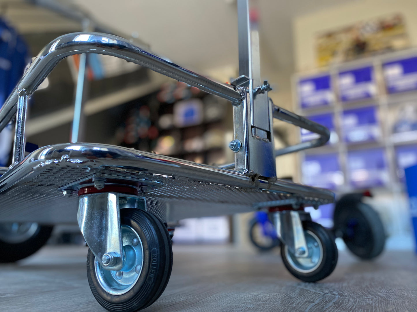 Collapsible KART TROLLEY / STAND - Chrome (Italy import)