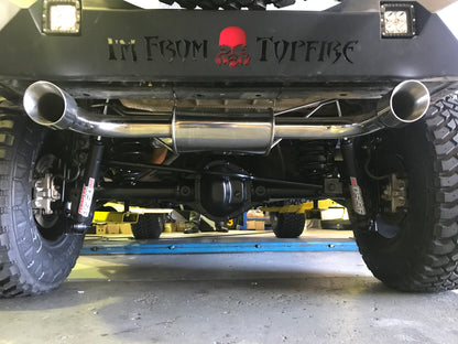 Free-Flow Stainless Steel Dual Pipe Exhaust for Wrangler JK JKU (RETAIL BOX SELF-INSTALL)