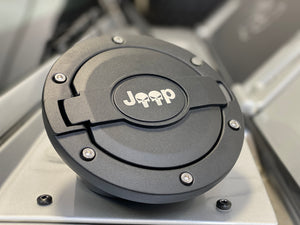 FUEL FLAP Jeep Punisher - Flush mount contoured flap with Jeep Skull for JK/JKU