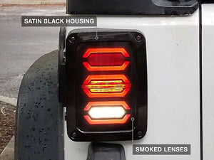 TAIL LIGHTS - HEX SMOKED LED replacement for Wrangler JK/JKU (pair)