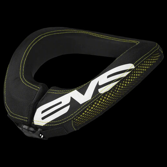Black and yellow EVS RS2 Karting Neck Protector Collar with white logo