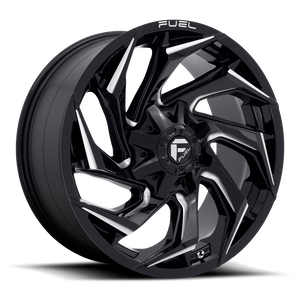 FUEL OFFROAD 'REACTION' 20" D753 - Gloss Black Mill 20" Rims -18 (set of 5 Jeep 5x127/114)