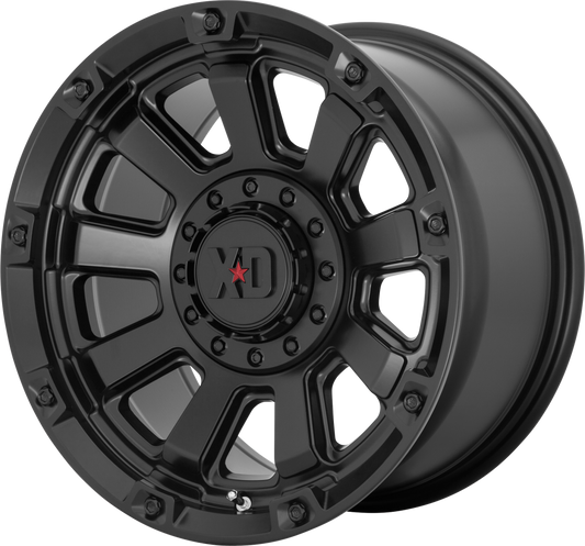 XD852 GAUNTLET rims - 17" Satin Black (set of 5 Jeep 5x127 5x139.7 -0 offset)