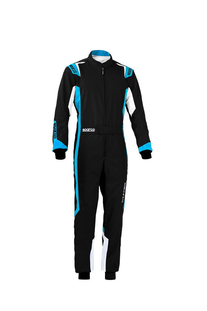 Sparco THUNDER Kart Suit (Black/Blue) - Size 150 (YOUTH)