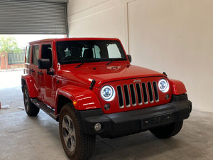 Headlights LED DRL Halo 'Clone' for Wrangler JK JKU TJ (pair)