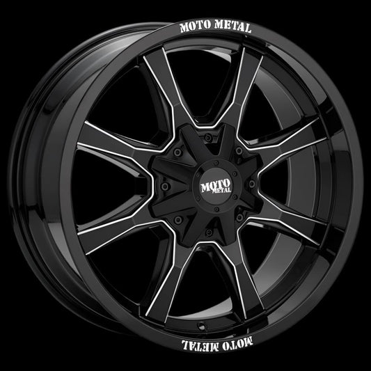 Moto-Metal MO970 Gloss Black with milled spokes - 17" (set of 5 Jeep 5x127 and 5x139.7 -12)
