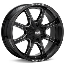 Load image into Gallery viewer, Moto-Metal MO970 Gloss Black with milled spokes - 17&quot; (set of 5 Jeep 5x127 and 5x139.7 -12)
