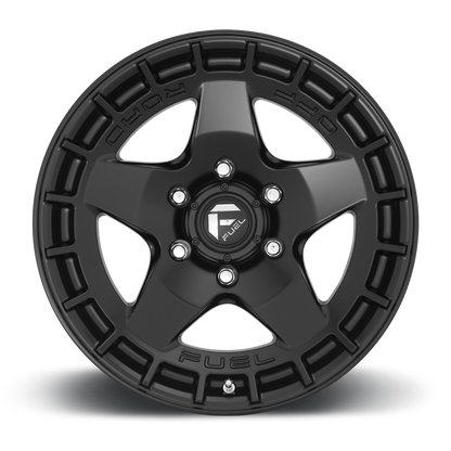 FUEL OFFROAD 'WARP' 17" D733 - Satin Black 17" Rims -12 (set of 5 Jeep 5/127)