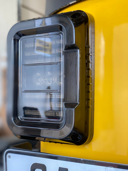 TAIL LIGHTS - CEE 'C' BLACKED LED replacement for Wrangler JK JKU (pair)