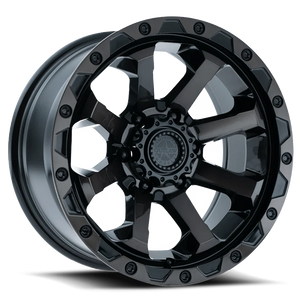 AMERICAN OUTLAW 'Capone' 17" - Gloss Black with Dark Tint Rims (set of 5 Jeep 5x127)